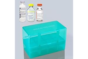 Healvaluefit 8-Holes Medication Vial Storage Box for Fridge, Insulin Vial Holder Organizer Case Fits Various 5ml-15ml Injectable Medicines Vials - Green