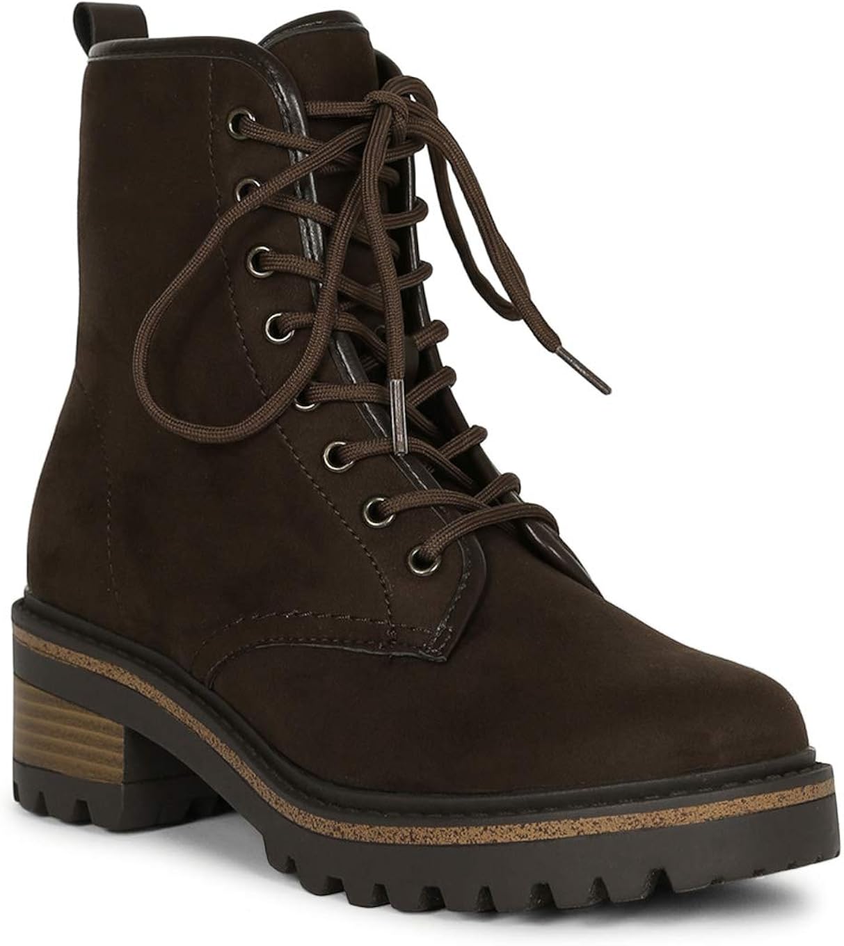 faux suede platform combat boots