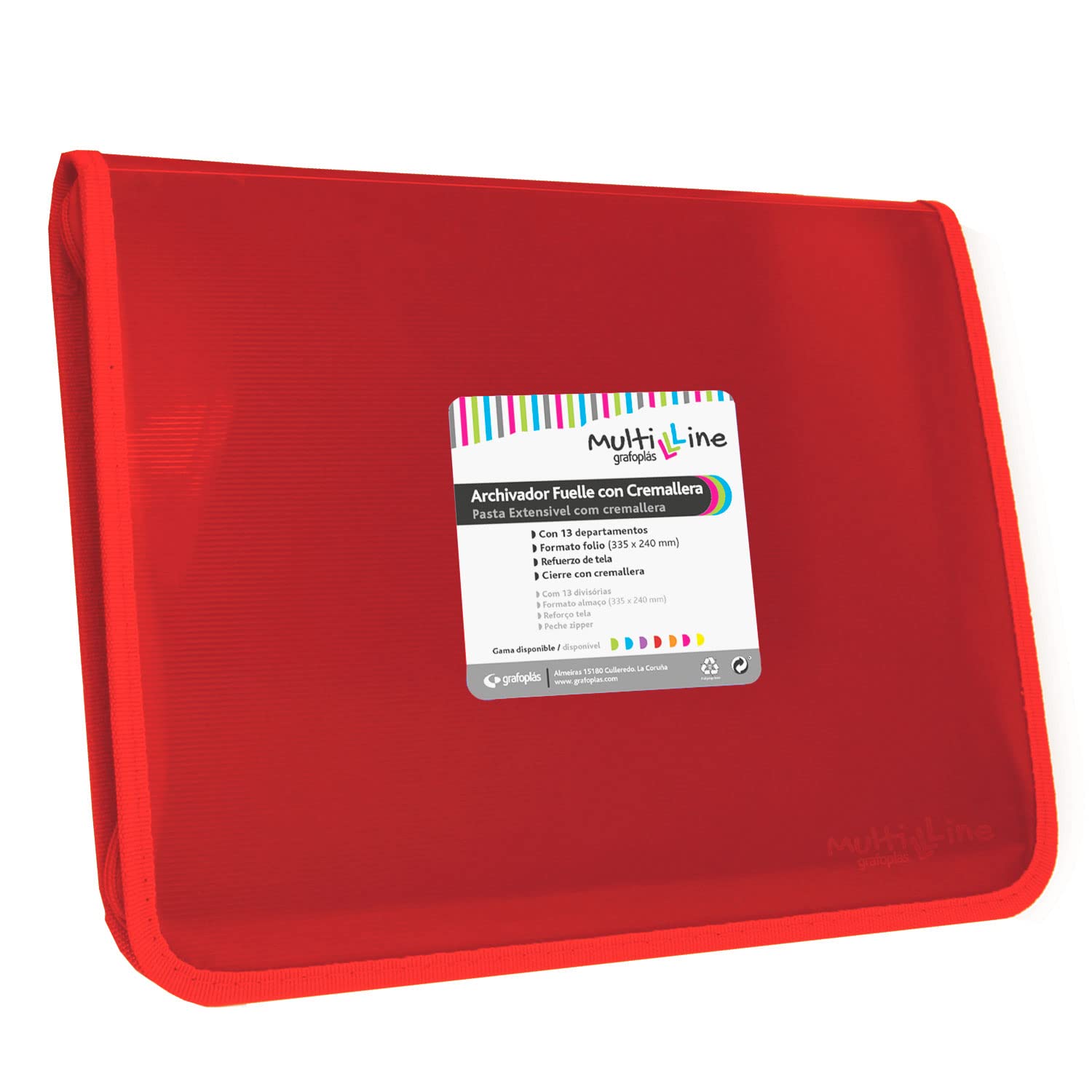 Grafoplás 2960551 Multiline Collection Classifier Folder, Red, Folio