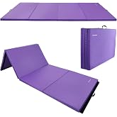 Folding Gymnastics Mat 8'&times;4'&times;2" &ndash; Thick Tumbling &amp; Wrestling Mat for Kids &amp; Adults, Foldable Exercise Pad with Handles, Waterproof PU Surface