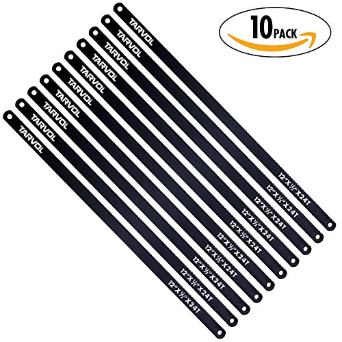 Hacksaw Replacement Blades (10 Pack) High Speed 24 TPI 12" Length