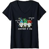 It's Fine Everything Is Fine Xmas Lights Gnome Christmas V-Neck T-Shirt