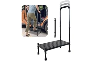 Medical Step Stool with Handle for Elderly SUV Car Step Stool Standing Assist Aids Portable Handicap Steps with Handrails Hea