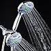 AquaStar Elite 3-in-1 High-Pressure 48-mode Spa Shower Head Combo with Anti-Clog Jets for More Power & Less Cleaning! Extra-Long 5 ft. Stainless Steel Hose. All Chrome Finish