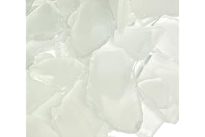 Tumbler Home Sea Glass for Crafts, Beach Glass for Crafts, Aquarium Decor Vase Filler, Smooth Recycled Seaglass Rocks, Bulk Seaglass Crafting Supplies DIY Art, Jewelry, Christmas Tree (White-12oz)