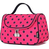 Yeiotsy Travel Cosmetic Bag – Polka Dots Makeup Travel Organizer, Hanging Toiletry Bag for Women