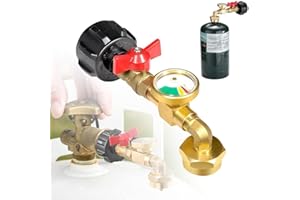 Upgrade Your Fuel Setup! Safely Refill 1lb Propane cylinders from a 20lb Tank with This Improved Elbow Adapter, Featuring an 