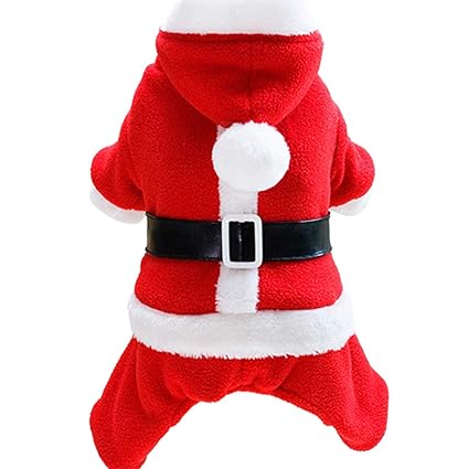 Zilee Hundemantel Weihnachten Hundekostüm Haustier Hundejacke - Winter Warme Kleidung Hunde Pullover mit Kapuze Party Anzüge 