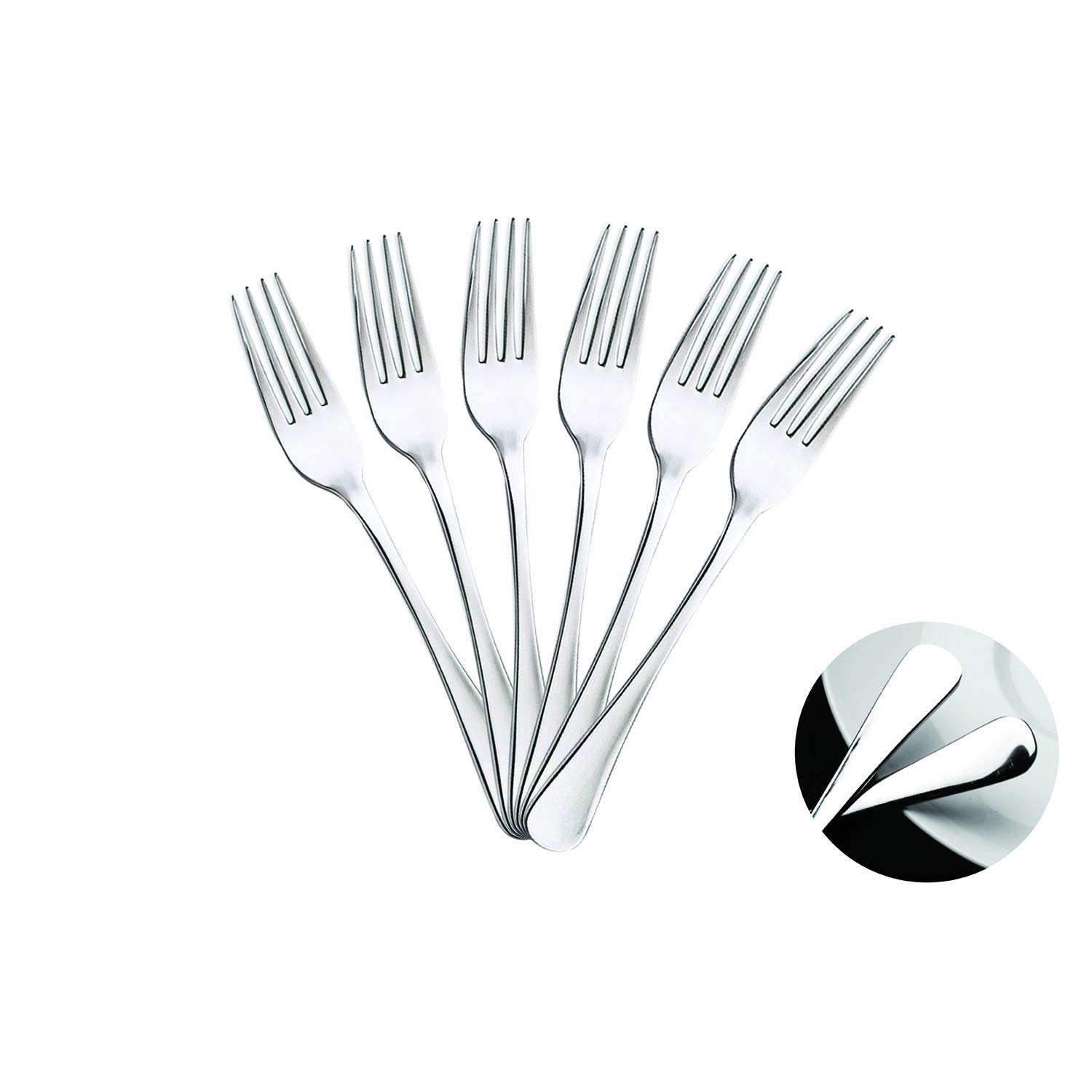 ZMGUA Mr. Spoon - 6 Stainless Steel Fruit Forks, 17.5 x 2.36 cm