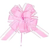 8PCS Pull Bow for Gift Wrapping, 6 Inches Pull Bow Ribbon, Party Gift Wedding Ribbon Bows, Large Bows for Presents for Christmas, Wedding, Valentine's Day (Pink)