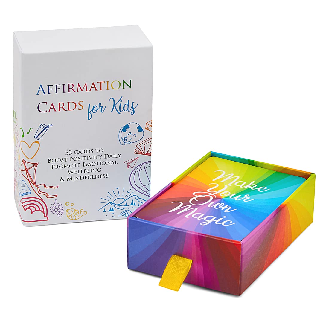 Positive Affirmation Cards for Kids - 52 Mindful Affirmations to Inspire Positivity, Build Kids Confidence, Self Esteem, Kindness