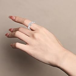 HUKKUN Purity Ring Sterling Silver Heart Cross Ring