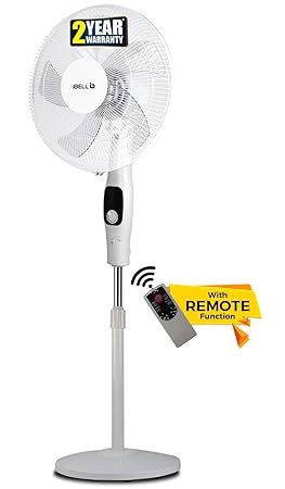 iBELL CLASSY P16 SB WHITE Pedestal Fan 5 Leaf with Remote and High Air Flow, 55W, LED