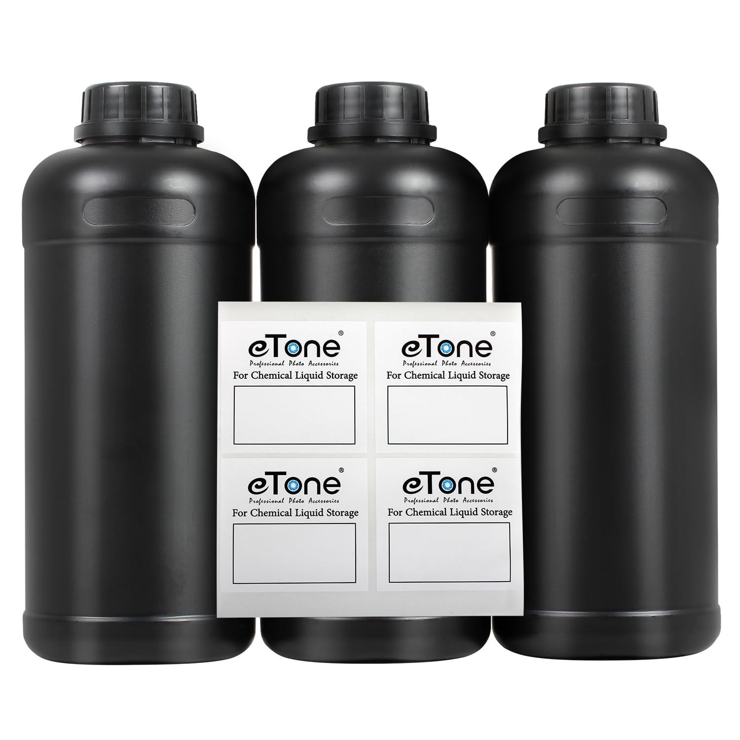 Photo 1 of 3X 1000ml Round Container Darkroom Chemical Storage Bottles Film Photo Developing Processing Equipment 1L