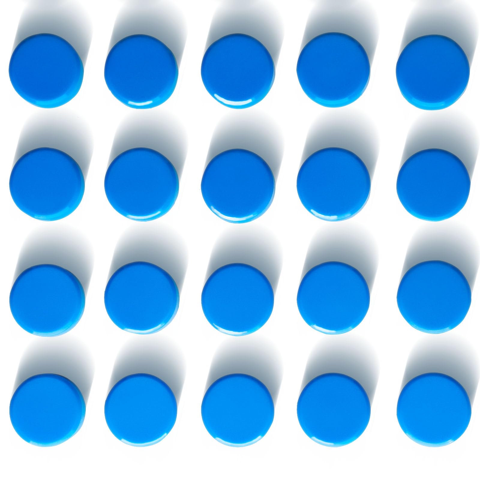 PYJLBX Fridge Magnets, 20 Pack Blue Strong Small Magnets for Whiteboard, Round Heavy Duty Mini Magnets for Fridge, Notice Board, Crafts, Office & Home, Refrigerator Magnet for Adults, Magnetic Pins