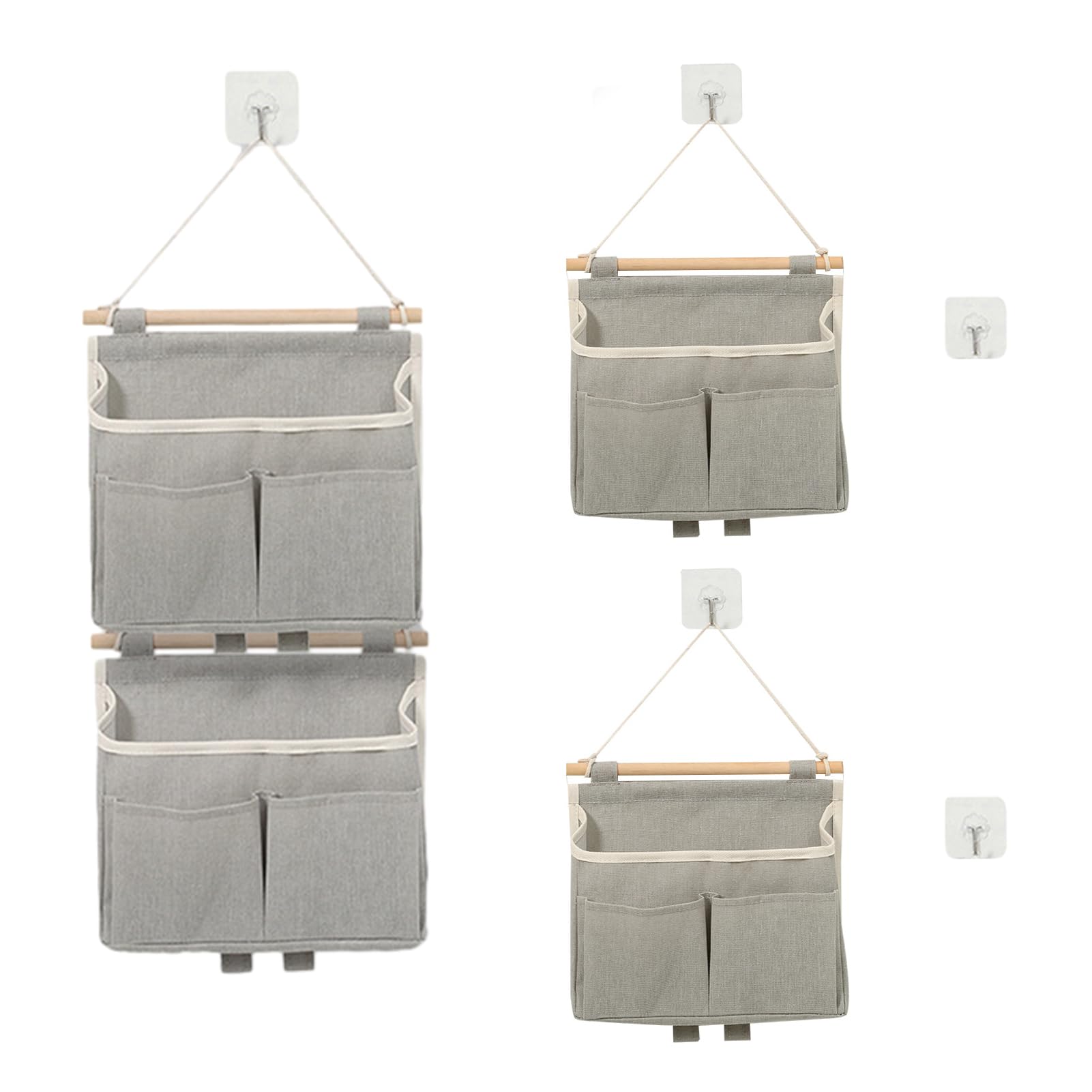 Tefola Hanging Storage Bag, Empty Wall Pocket, Linen Organizer with Small Pockets for Home, Office, School