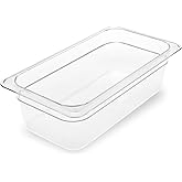 Carlisle FoodService Products Storplus Food Storage Container Food Pan, Chafing Pan for Catering, Buffets, Restaurants, Polycarbonate (Pc), 1/3 Size 4 Inches Deep, Clear, (Pack of 6)