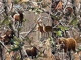 REALTREE FLANNEL FABRIC SOLD BY THE YARD-REAL TREE COTTON FLANNEL FABRIC-REALTREE CAMOUFLAGE ANIMALS FLANNEL