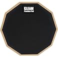 GLEAM Drum Practice Pad - 8 inch Silicone Surface High Density Compressed Wood Foam Backside (Double-sided) (8 inch rubber)