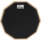 GLEAM Drum Practice Pad - 8 inch Silicone Surface High Density Compressed Wood Foam Backside (Double-sided) (8 inch rubber)