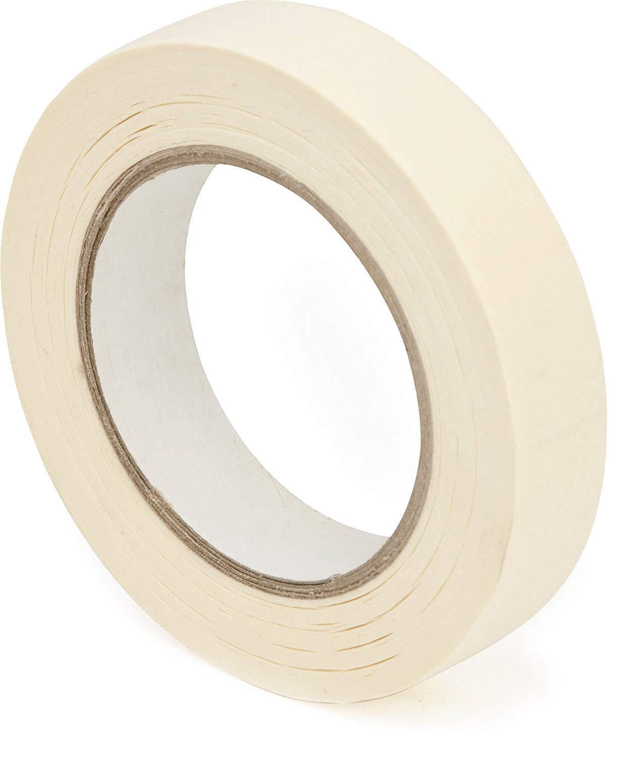 Realpack 24mmx50m White Masking Tape for Decorating Painting Indoor Outdoor Works Advanced Delicate Surface (Roll of 6), Natural, 24mm x 50m