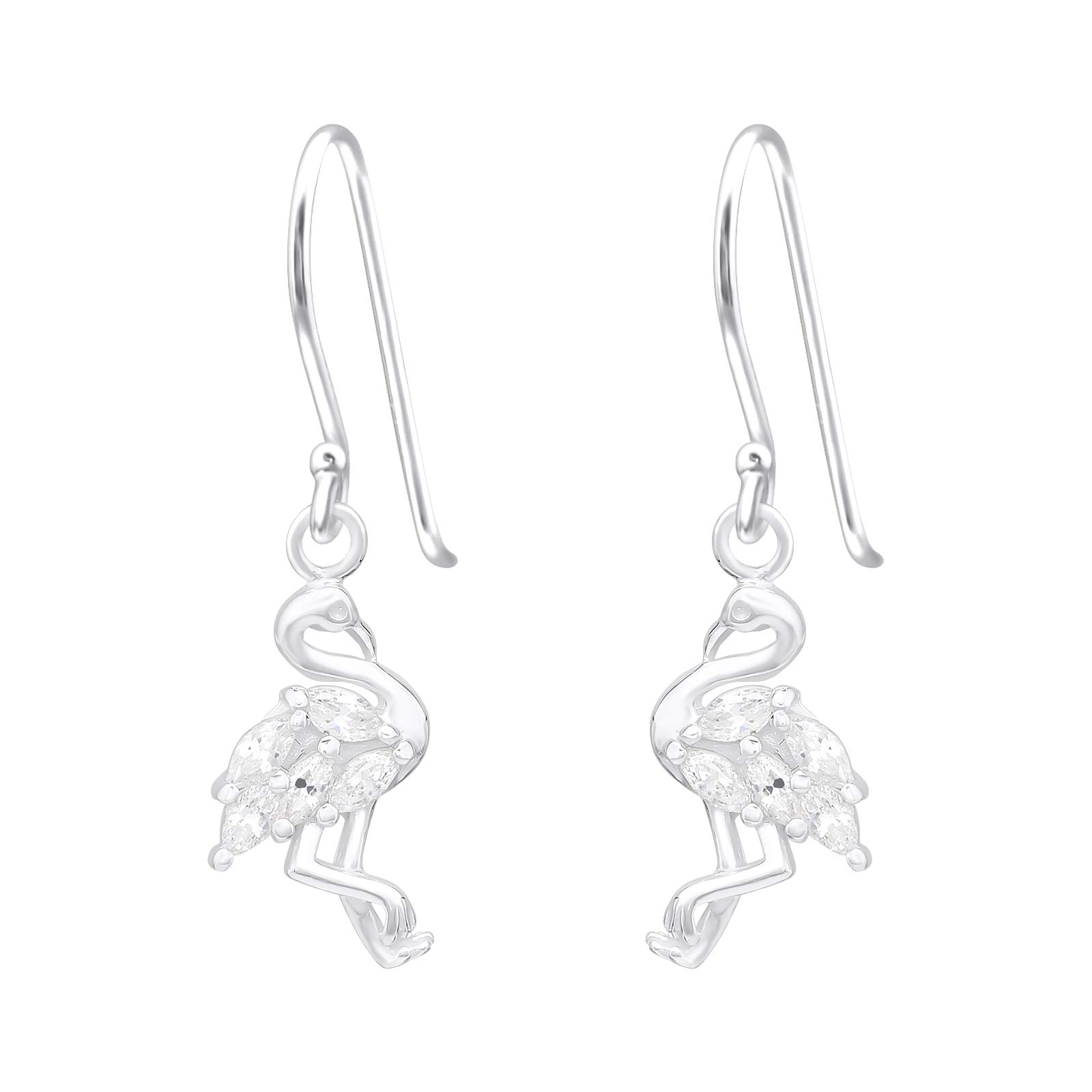 The Rose & Silver Company Women 925 Sterling Silver Flamingo Hook Earrings