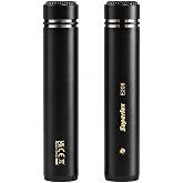 Superlux E208 Stereo Condenser Microphone Pair, Cardioid, Black, 2-Pack | Compact Stereo Condenser Microphone Pair for Acoustic instruments, Choir, Ambience, drum overheads, and live recording.