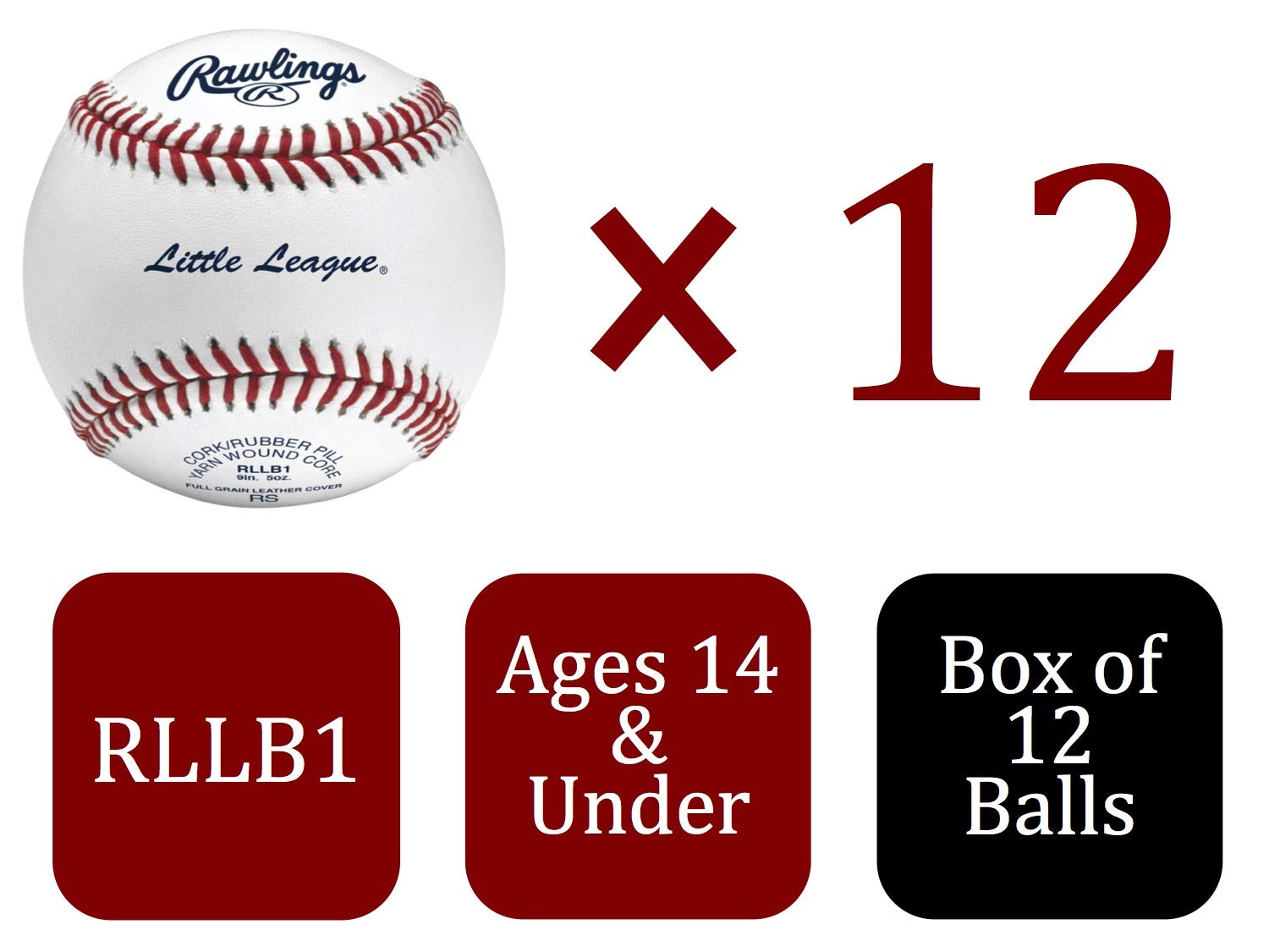 Rawlings | Little League Baseballs | Competition Grade | RLLB1 | Youth/14U | Multiple Count Options