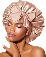 BONNET QUEEN Silk Bonnet for Sleeping Champagne Adjustable Satin Hair Wrap