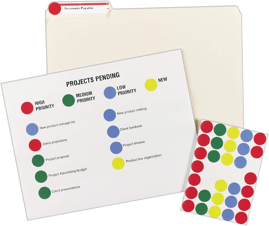 Avery 5472 Removable Print or Write Color Coding Labels, Round, 0.75 Inches, Pack of 1008 : Add On Items : Office Products