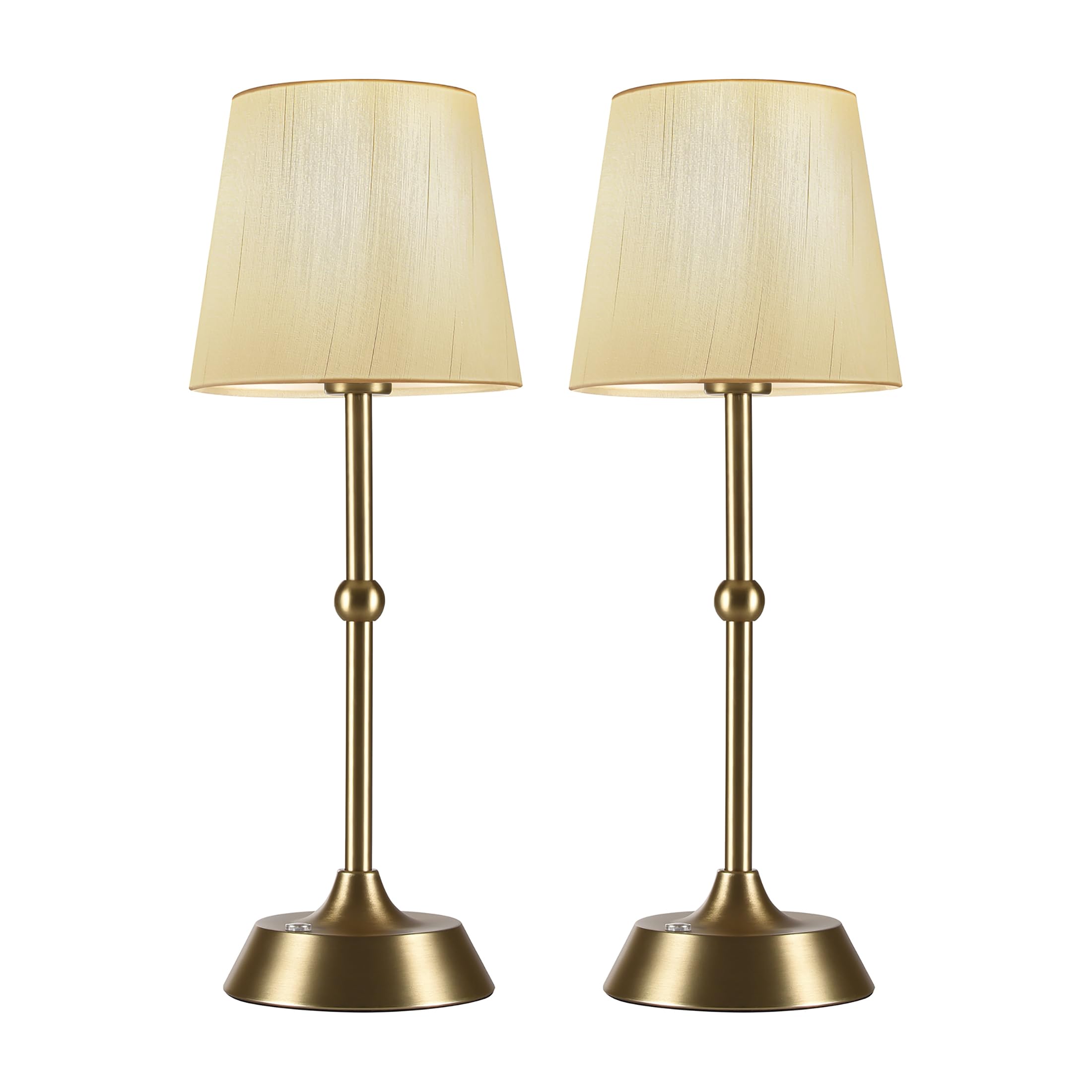 Photo 1 of Set of 2 Cordless Cold Table Lamp,LED Portable Dimmable Desk Lamp,6000mA Battery Powered Table Lamp,Touch Control Fabric Table Light for Dining Room,Bedroom,Bar,Camping,Balcony.(LED Bulb Included)