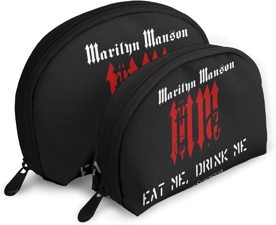 HualYwsl Marilyn Manson Women's Letter Waterproof Zipper Travel Cosmetic Bag Makeup Clutch Bag