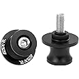 2Pcs Motorcycle Swing Arm Spools for Suzuki GSXR 125 250 300 600 750 1000 Aluminum (Black)