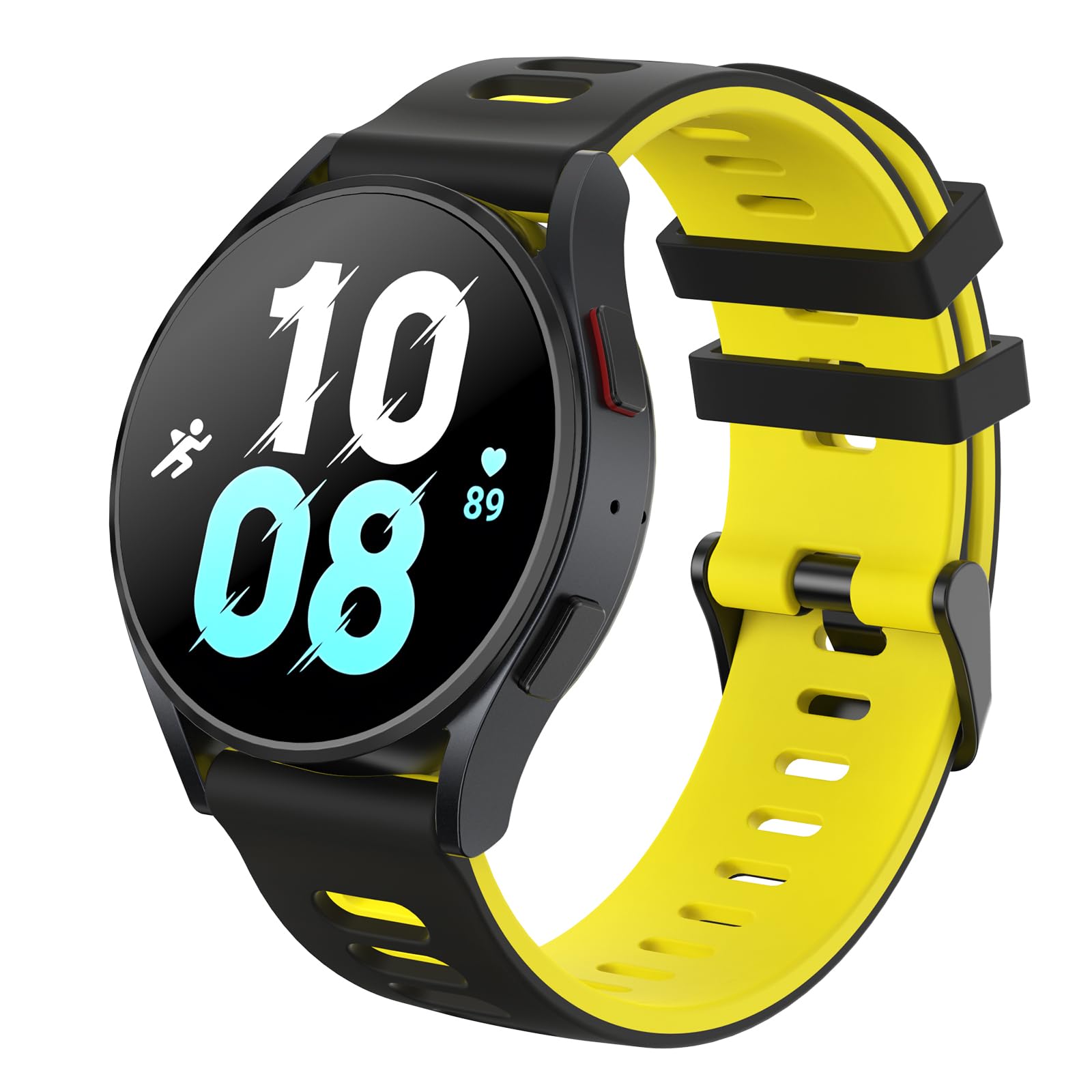 Dual Color Strap for Garmin Forerunner 245/645 Music,20mm Width Starp for Garmin Vivoactive 3 Music/Venu/Venu sq (20mm, Black-Yellow)
