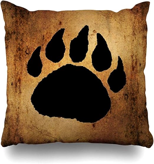 Amazon Com Throw Pillow Covers Vintage Lovely Black Bear Paw