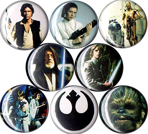Set of 8 Star Wars Original Trilogy 1" pins/buttons/badges