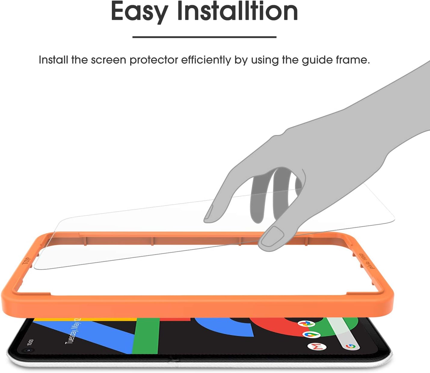 [4 Pack] OMOTON Screen Protector for Google Pixel 4a, Scratch Resistant/Easy-Install/Bubble Free/Tempered Glass Screen Protector Compatible with Google Pixel 4a