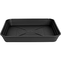 Feyvdzv 2 Pack Square Plant Saucer Tray 12 inch, Heavy Duty Plastic Plant Saucers for Indoors Outdoor, Flower Plant Drip Tray