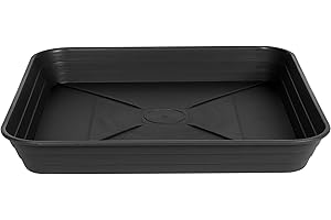 Feyvdzv 2 Pack Square Plant Saucer Tray 12 inch, Heavy Duty Plastic Plant Saucers for Indoors Outdoor, Flower Plant Drip Tray