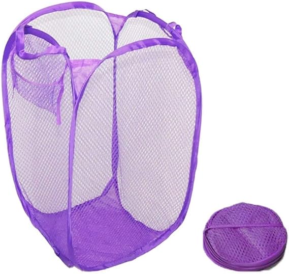 Laundary Bag Foldable Pop Up Mesh Washing Laundry Basket Bag ToyStorage