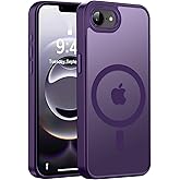 Newfuture Designed for iPhone 16e Case with Magnetic [13 FT Military Drop Protection] [Compatible with Magsafe] Slim Translucent Matte Shockproof with Anti-Fingerprint Phone Case, Deep Purple
