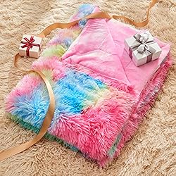 GONAAP Fuzzy Faux Fur Throw Blanket Twin Size Dark