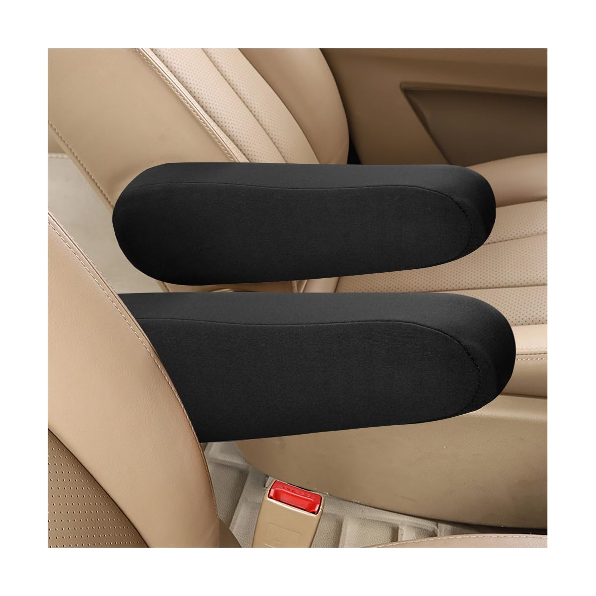 Photo 1 of Ohleats 2 PCS Car Front Seat Armrest Covers, Comfortable Front Seat Armrest Protectors, Protective Arm Rest Pair Replacement Fit for Trucks, SUVs, and Vans, Car Accessories (Black)