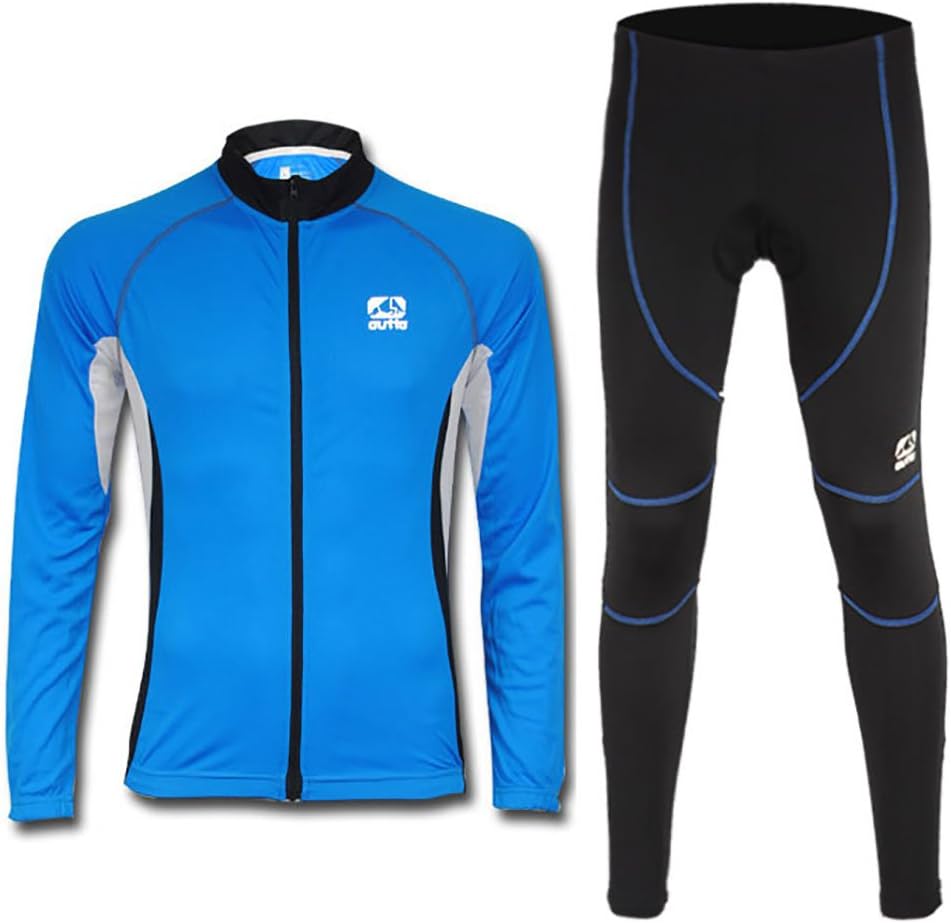 Outdoor Men Cycling Suit Jersey Quick Dry Breathable Clothing Cycle Long Sleeves Shirt+ Underwear Pants Bike Bib Padded Base Pants