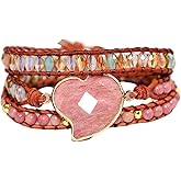 ZOSOJONA Women Wrap Bracelets Boho Natural Stone Jasper Turquoises Strand Bracelet Jewelry Collection