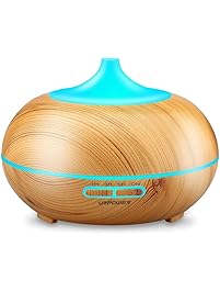 URPOWER Aromatherapy Essential Oil Diffuser 300ml&nbsp;Wood Grain Ultrasonic Cool Mist Whisper-Quiet Humidifier with Color LED Lights Changing & 4 Timer Settings, Waterless Auto Shut-Off for Spa Baby Home