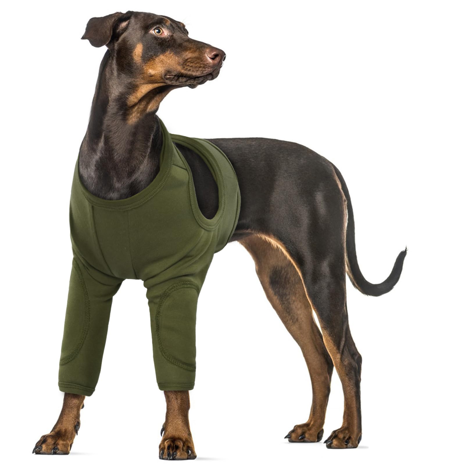 Dog Elbow Protective Sleeve, Comfortable Dog Leg Op Suit Elbow Callus Protector Anti Lick Leggings(ArmyGreen, 3XL)