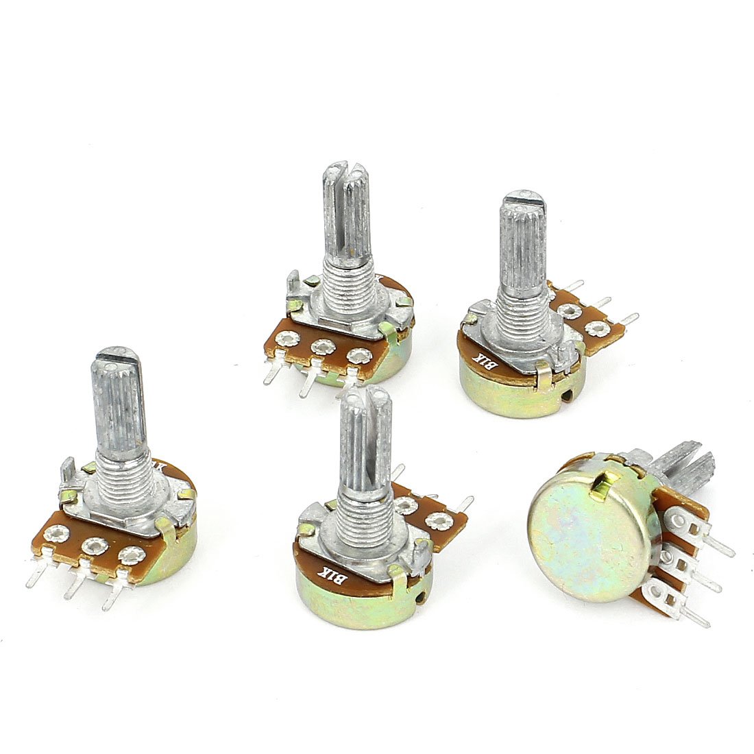 Sourcingmap B1K 1K Ohm 3 Terminals Rotary Audio B Type Potentiometer Pot 5 Pcs