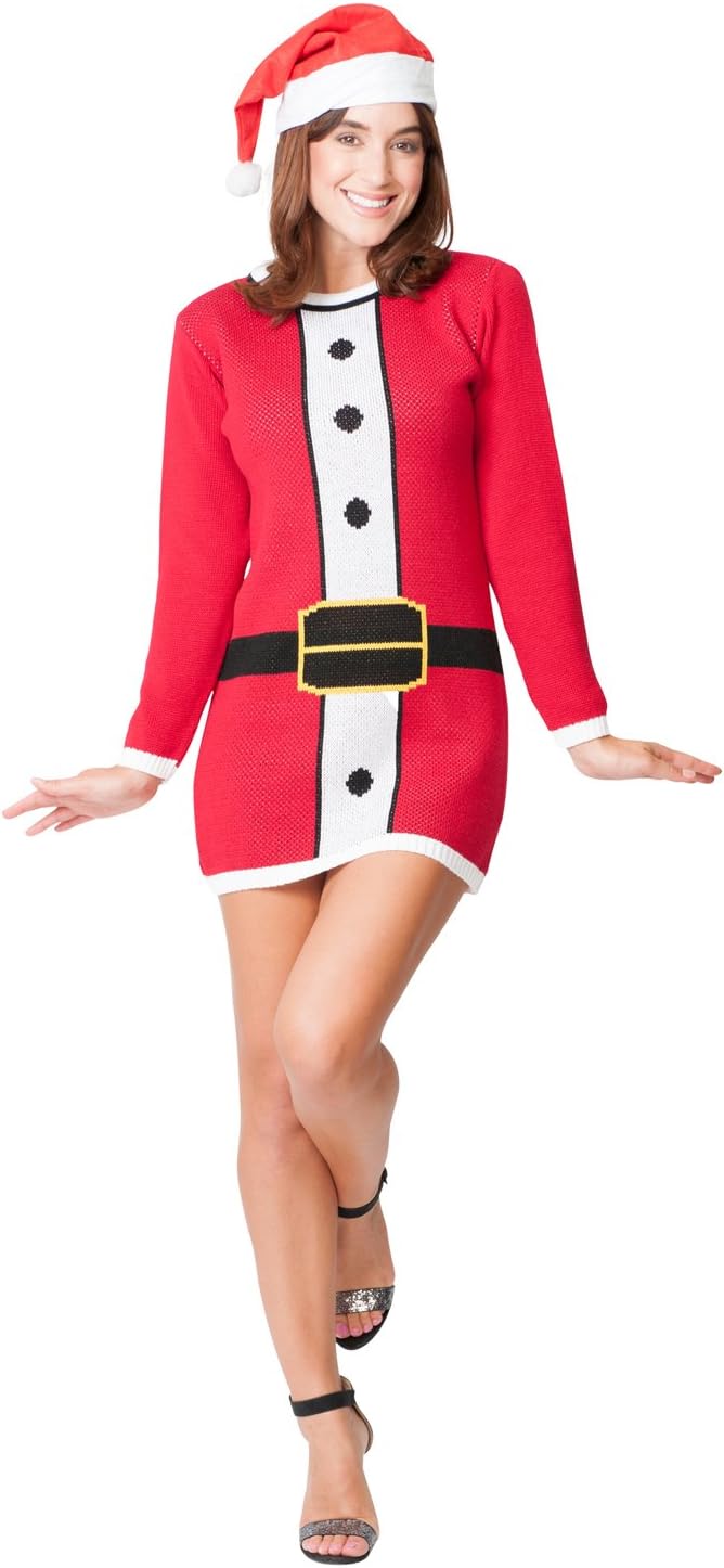 New Camp Ltd Ladies Womens Novelty Christmas Xmas Knitted Tunic Retro Reindeer Fairisle Dress Jumper Sweater Santa Suit Dress Christmas Xmas 2018 Exclusively to Sizes 6 to 26