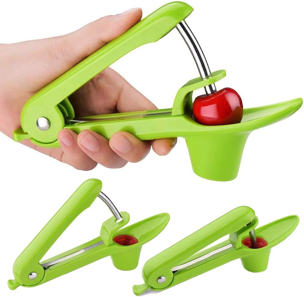 Tingz Cherry Olive Dates Pitter Tool For One Handed Operation Good Grips Cherry Stone Or Seed Remover Quickly Removes The Cherry Core Green Amazon Co Uk Home Kitchen